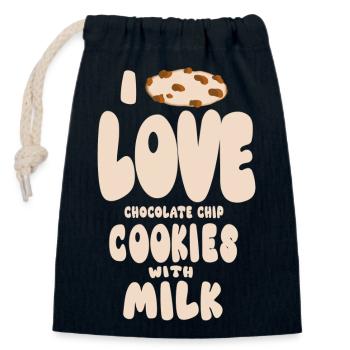 Biscuits au chocolat et au lait - Sac cadeau en coton avec cordon (14 x 20 cm) - bleu marine - Devant