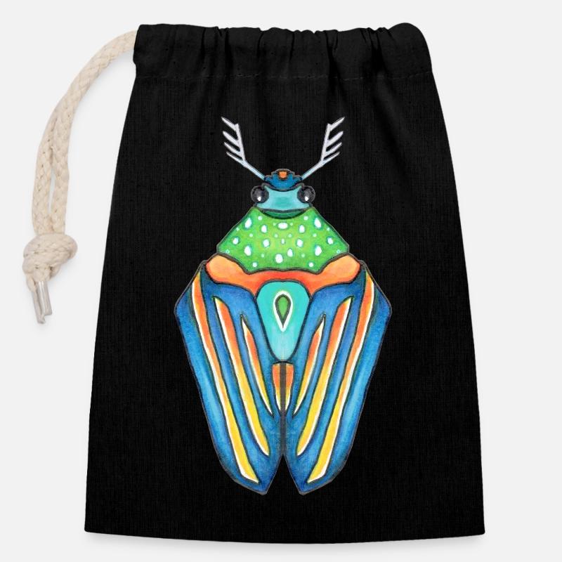 blueBeetle - Closable cotton gift bag (14x20cm) - black