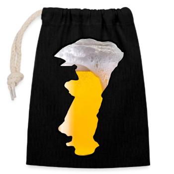 Alsace Beer - Closable cotton gift bag (14x20cm) - black - Front