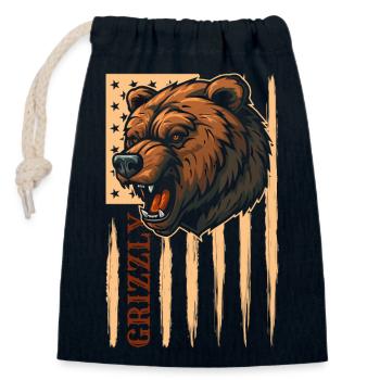 Bear Nordic Grizzly Zodiac - Closable cotton gift bag (14x20cm) - navy - Front