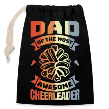 Père de la pom-pom girl la plus fantastique - Sac cadeau en coton avec cordon (14 x 20 cm) - noir - Devant