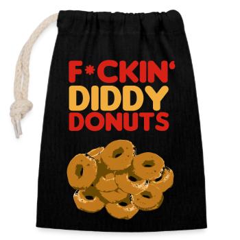 F*CKIN' DIDDY DONUTS-CENSORED-NEG'S URBAN SPORTS - Closable cotton gift bag (14x20cm) - black - Front