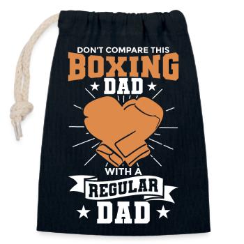 Never underestimate a boxer father - Closable cotton gift bag (14x20cm) - navy - Front
