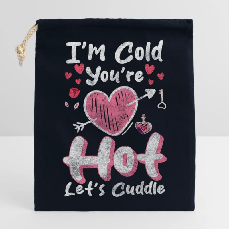 Relationship Affection Romantic Closable cotton gift bag (14x20cm)