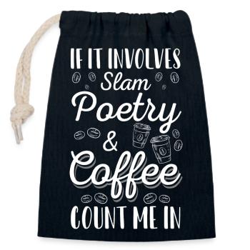 Poetry, Sarcasm, Writing Style, Poetry - Closable cotton gift bag (14x20cm) - navy - Front