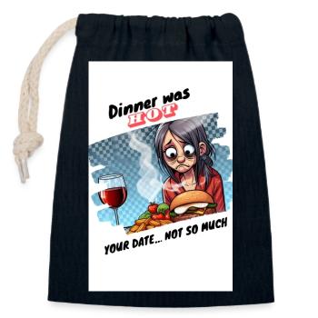 Bad Date - Closable cotton gift bag (14x20cm) - navy - Front