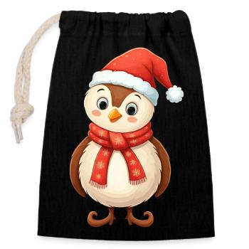 Christmas Character - Closable cotton gift bag (14x20cm) - black - Front