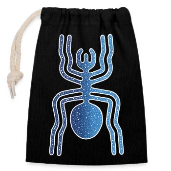 Animal araignée de Nazca - Sac cadeau en coton avec cordon (14 x 20 cm) - noir - Devant