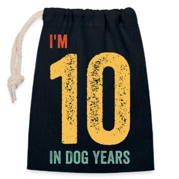 Ich bin 10 In Hundejahren T-Shirts | Lustiger 70. Geburtstag - Verschließbarer Geschenkbeutel aus Baumwolle (14x20cm) - Navy - Vorne