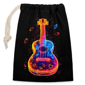 90s Ukulele - Closable cotton gift bag (14x20cm) - black - Front