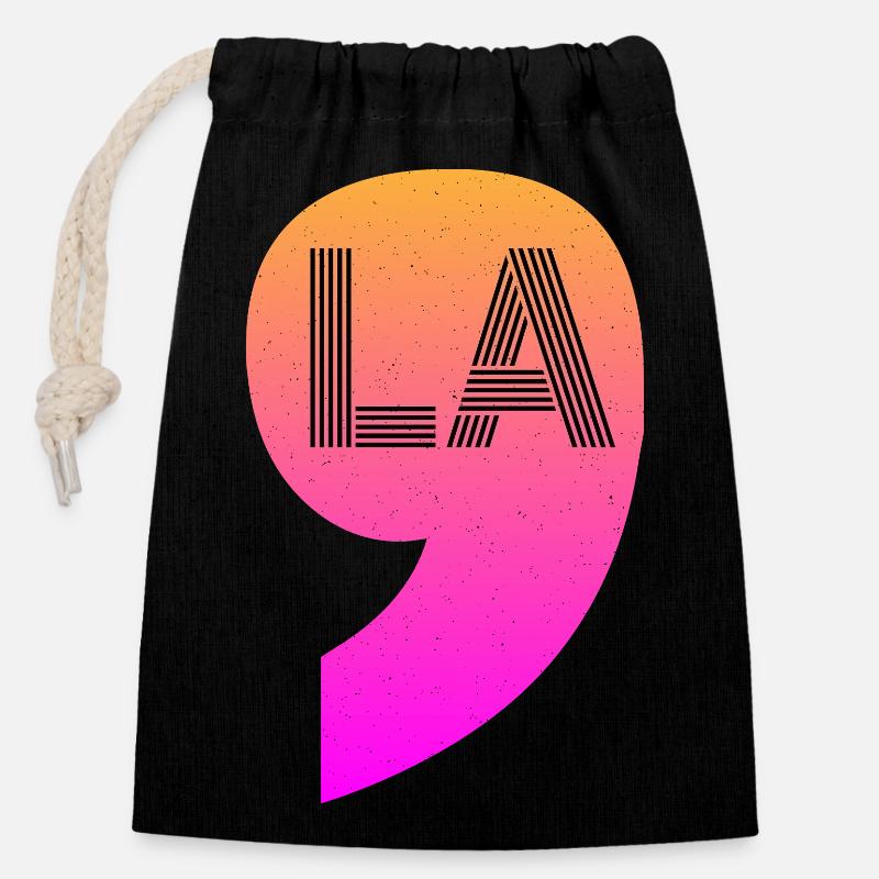 virgule la1 - Sac cadeau en coton avec cordon (14 x 20 cm) - noir