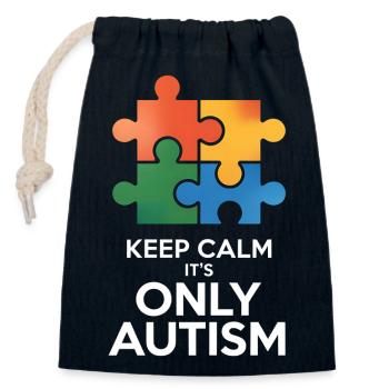 Autism - Closable cotton gift bag (14x20cm) - navy - Front