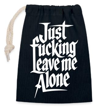 Just Fucking Leave Me Alone - Sac cadeau en coton avec cordon (14 x 20 cm) - bleu marine - Devant