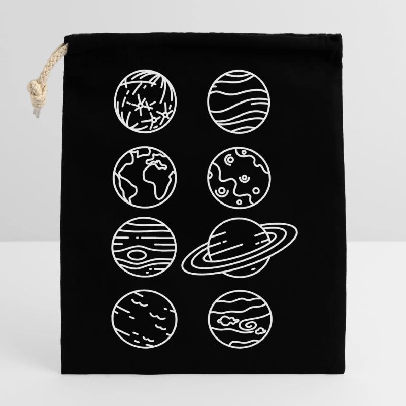 Solar System Planets – Solar System Space Closable cotton gift bag (14x20cm)