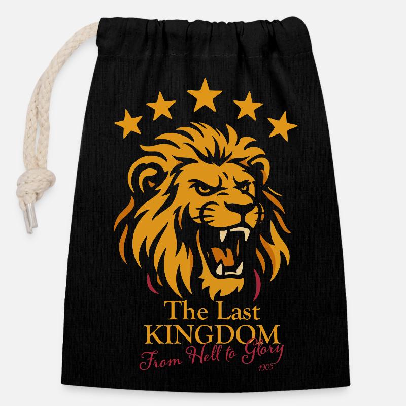 Le Lion du Dernier Royaume de l’Enfer à la Gloire - Sac cadeau en coton avec cordon (14 x 20 cm) - noir