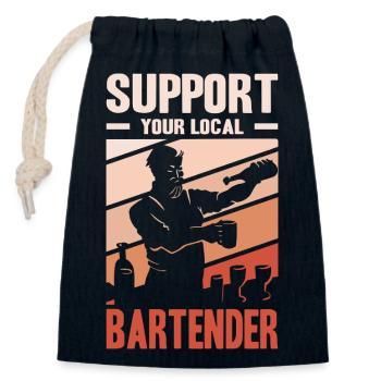 Barkeeper Geschenke Abschied Gastronomie - Verschließbarer Geschenkbeutel aus Baumwolle (14x20cm) - Navy - Vorne