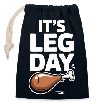 It's Leg Day Gym Cheat Day Bein Training Fitness - Verschließbarer Geschenkbeutel aus Baumwolle (14x20cm) - Navy - Vorne