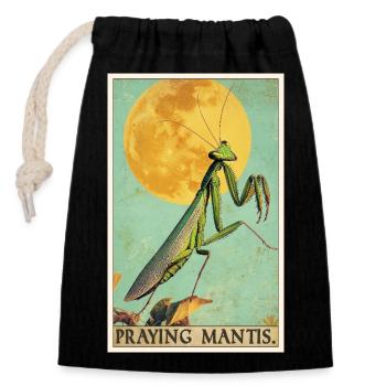 Mantes religieuses Mantes religieuses - Sac cadeau en coton avec cordon (14 x 20 cm) - noir - Devant