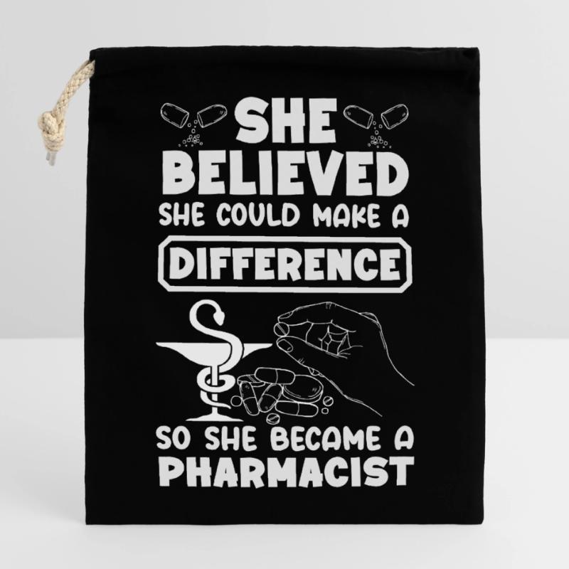 Pharmacist Pharmaceutical Technical Closable cotton gift bag (14x20cm)