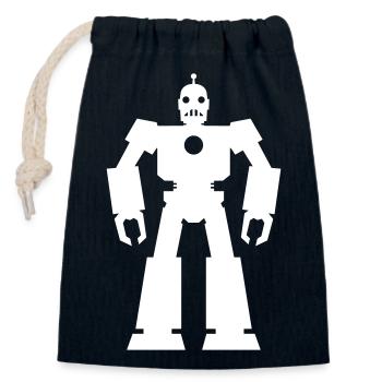 Roboter – KI Technik Sci-Fi Nerd Design - Verschließbarer Geschenkbeutel aus Baumwolle (14x20cm) - Navy - Vorne