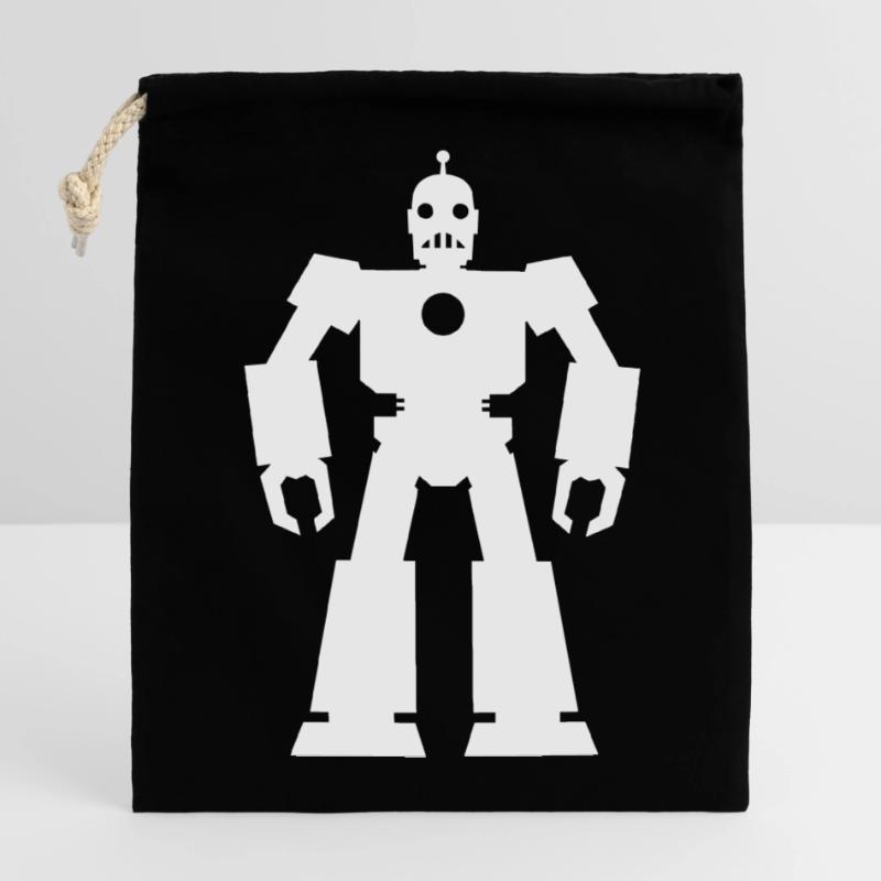 Roboter – KI Technik Sci-Fi Nerd Design Verschließbarer Geschenkbeutel aus Baumwolle (14x20cm)