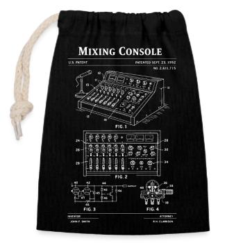 Blueprint Mixing Console - Closable cotton gift bag (14x20cm) - black - Front