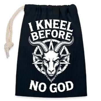 No God Before Goat Emblem - Closable cotton gift bag (14x20cm) - navy - Front
