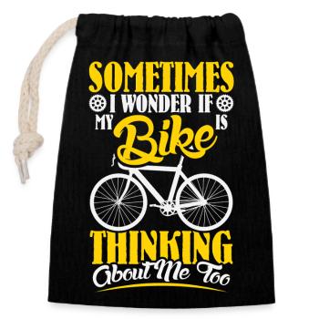VTT VTT Vélo de Parole Descendance VTT - Sac cadeau en coton avec cordon (14 x 20 cm) - noir - Devant
