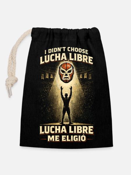 Lucha Libre Me Eligio Luchador - Sac cadeau en coton avec cordon (14 x 20 cm) - noir