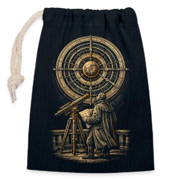 Astronomy Astronomer Star Chart - Closable cotton gift bag (14x20cm) - navy - Front
