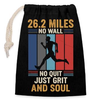 Marathon Runner 26.2 Miles - Closable cotton gift bag (14x20cm) - black - Front