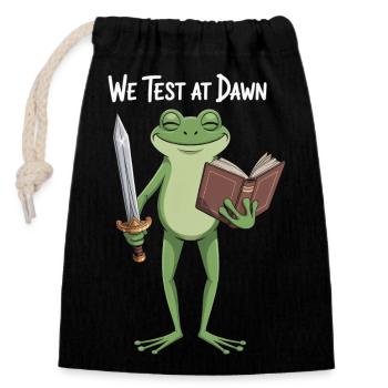 Le Chevalier Grenouille à l’Aube - Sac cadeau en coton avec cordon (14 x 20 cm) - noir - Devant