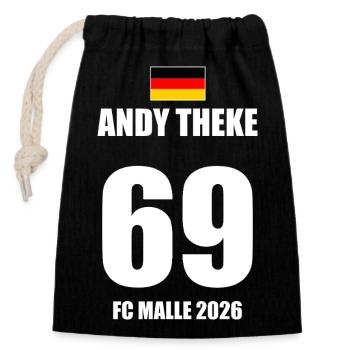 Malle 2026 Andy Theke 69 FC Malle 2026 - Sac cadeau en coton avec cordon (14 x 20 cm) - noir - Devant