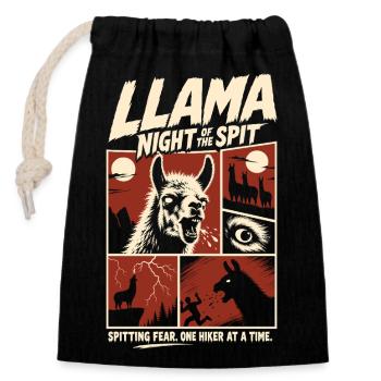 Llamas No Drama Just Llamas Horror - Verschließbarer Geschenkbeutel aus Baumwolle (14x20cm) - Schwarz - Vorne