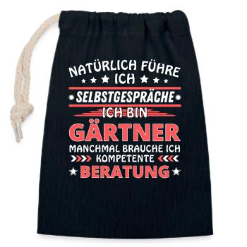 Ich führe Selbstgespräche - Gärtner Edition - Verschließbarer Geschenkbeutel aus Baumwolle (14x20cm) - Navy - Vorne