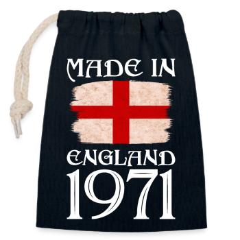 Made in England 1971 - St George's Day - English - Closable cotton gift bag (14x20cm) - navy - Front