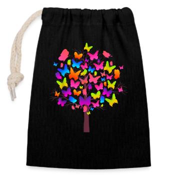Mignon Nature Papillon Amour Papillons - Sac cadeau en coton avec cordon (14 x 20 cm) - noir - Devant