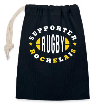 Rugby La Rochelle supporter Rochelais - Sac cadeau en coton avec cordon (14 x 20 cm) - bleu marine - Devant