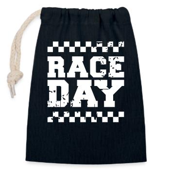 race day Zielflagge Autorennen Formel Racing Logo - Verschließbarer Geschenkbeutel aus Baumwolle (14x20cm) - Navy - Vorne