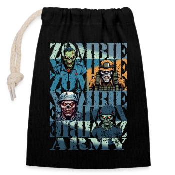 Zombie Army - Closable cotton gift bag (14x20cm) - black - Front