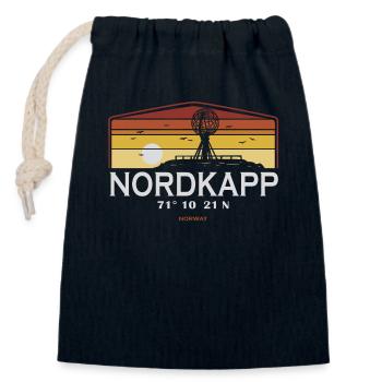 North Cape Norway, Nordkapp - Closable cotton gift bag (14x20cm) - navy - Front
