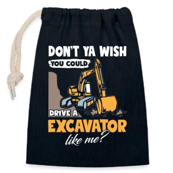 Drive Excavator - Verschließbarer Geschenkbeutel aus Baumwolle (14x20cm) - Navy - Vorne