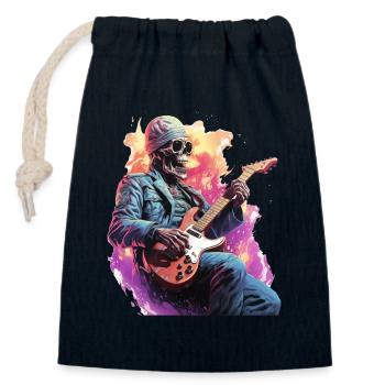 Skelett spielt E Gitarre - Verschließbarer Geschenkbeutel aus Baumwolle (14x20cm) - Navy - Vorne