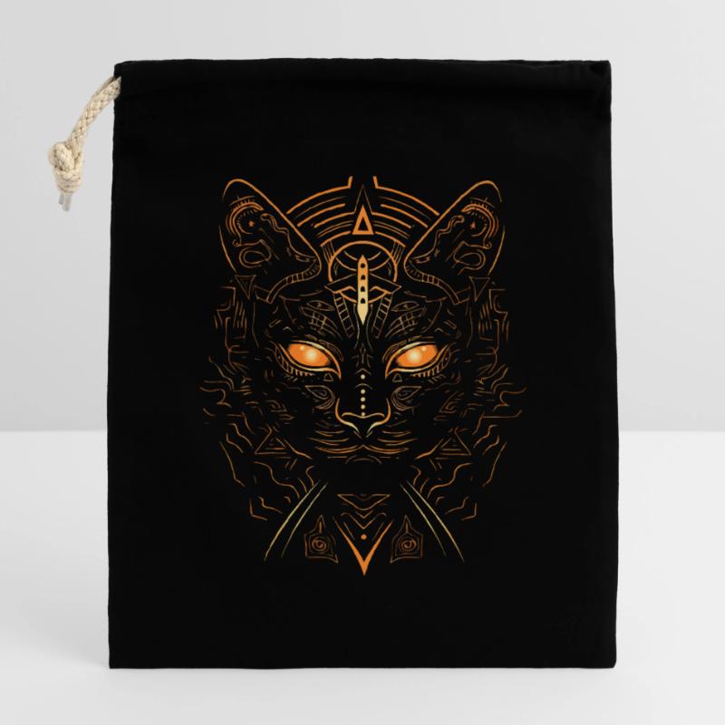 Bastet Sac cadeau en coton avec cordon (14 x 20 cm)