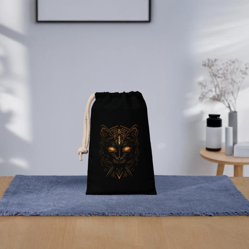 Bastet Sac cadeau en coton avec cordon (14 x 20 cm)