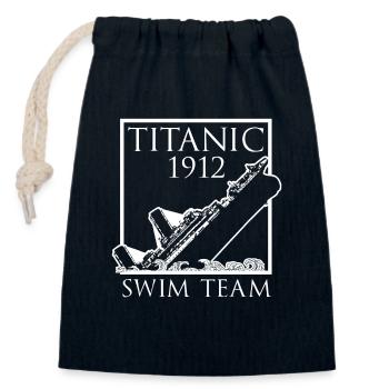 Titanic 1912 Swim Team sauveteurs - Sac cadeau en coton avec cordon (14 x 20 cm) - bleu marine - Devant