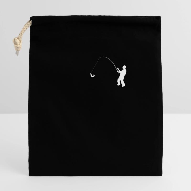 Angler Evolution Pocket Geschenkidee Verschließbarer Geschenkbeutel aus Baumwolle (14x20cm)