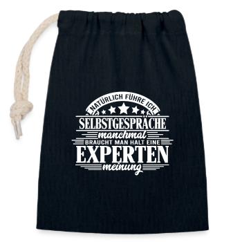 Selbstgespräche führen Kompetente Beratung - Verschließbarer Geschenkbeutel aus Baumwolle (14x20cm) - Navy - Vorne