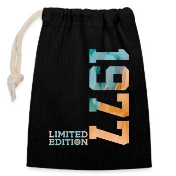 49TH BIRTHDAY LIMITED EDITION 1977 - Closable cotton gift bag (14x20cm) - black - Front