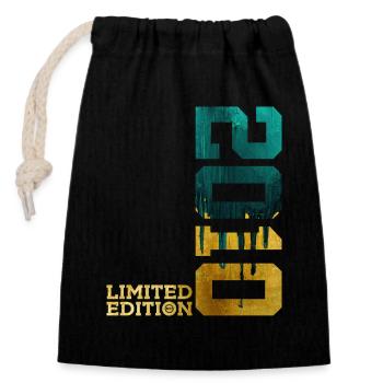 16TH BIRTHDAY LIMITED EDITION 2010 - Closable cotton gift bag (14x20cm) - black - Front